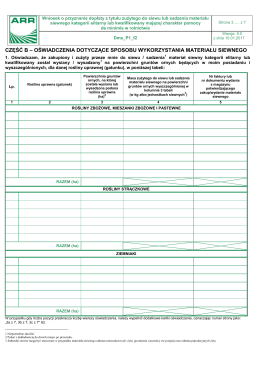 CZĘŚĆ B – OŚWIADCZENIA DOTYCZĄCE SPOSOBU