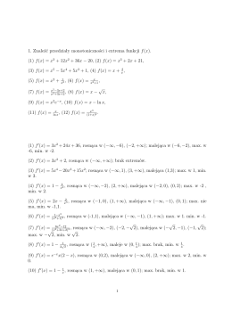 Monotoniczność i extrema