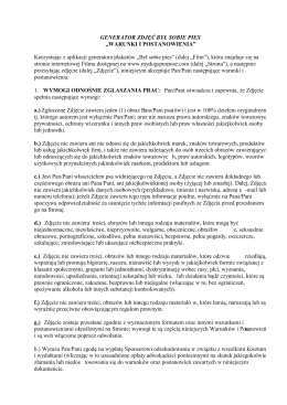 GENERATOR ZDJĘĆ BYŁ SOBIE PIES &bdquo;WARUNKI I