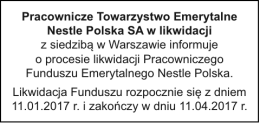 Pracownicze Towarzystwo Emerytalne Nestle Polska SA w likwidacji