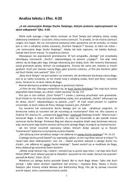 Analiza tekstu z Efez. 4:20