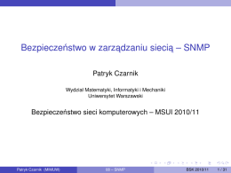 SNMP - Wydział Matematyki, Informatyki i Mechaniki Uniwersytetu