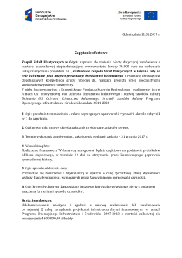 Zapytanie ofertowe - Zespół Szkół Plastycznych w Gdyni