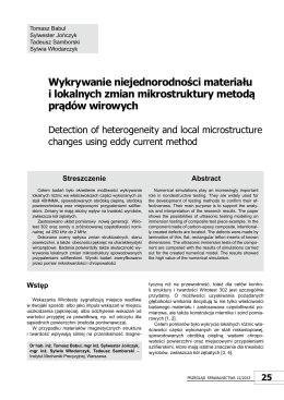 Wykrywanie niejednorodności materiału i lokalnych zmian