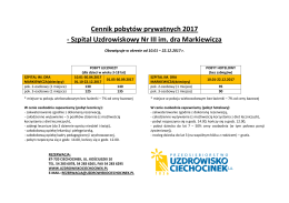 Cennik pobytów prywatnych 2017 - Szpital Uzdrowiskowy Nr III im