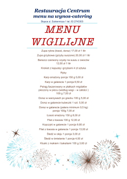 menu wigilijne - Centrum Słupca