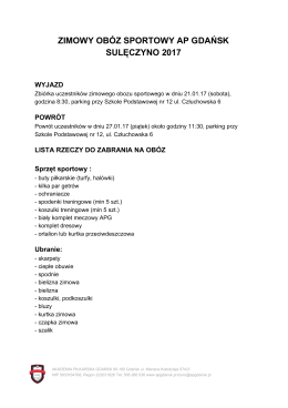 zimowy obóz sportowy ap gdańsk sulęczyno 2017