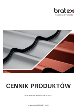 Cennik detaliczny BRATEX Dachy