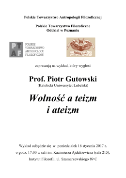 Wolność a teizm i ateizm