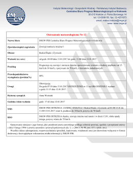 Ostrzeżenie meteorologiczne nr 12