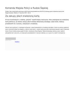 Generuj PDF - Komenda Miejska Policji w Rudzie Śląskiej