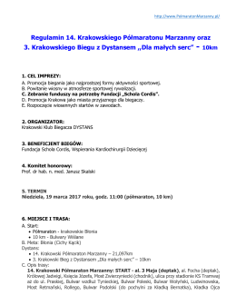 Regulamin XIV Krakowskiego Półmaratonu Marzanny