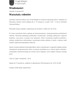 Warsztaty robot&oacute;w