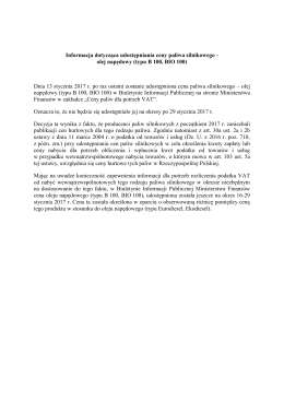 olej napędowy (typu B 100, BIO 100)