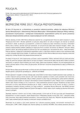 POLICJA.PL BEZPIECZNE FERIE 2017. POLICJA PRZYGOTOWANA