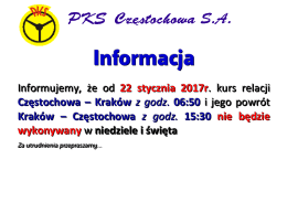 Informacja - PKS Częstochowa SA