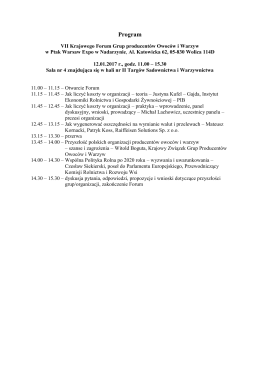 Program - Krajowy Związek Grup Producentów Owoców i Warzyw