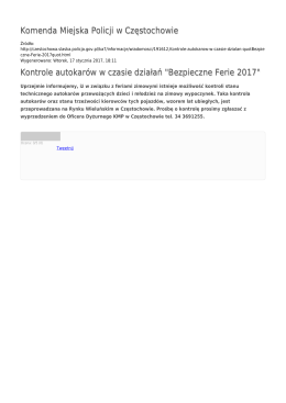 Generuj PDF - Komenda Miejska Policji w Częstochowie