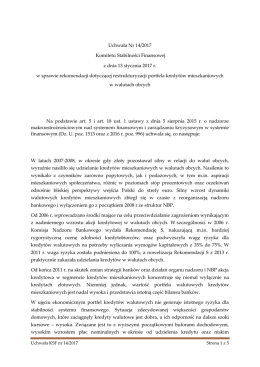 Uchwała Nr 14/2017 Komitetu Stabilności Finansowej z dnia 13