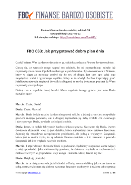 FBO 033: Jak przygotować dobry plan dnia