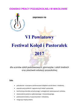 VI Powiatowy Festiwal Kolęd i Pastorałek 2017