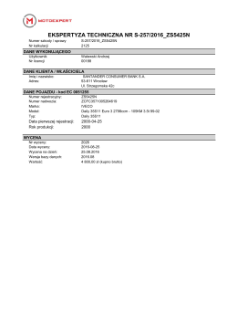 EKSPERTYZA TECHNICZNA NR S