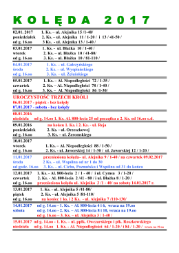 Kolęda 2017 propozycja