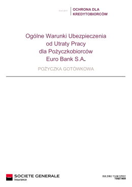 Ogólne Warunki Ubezpieczenia od Utraty Pracy dla