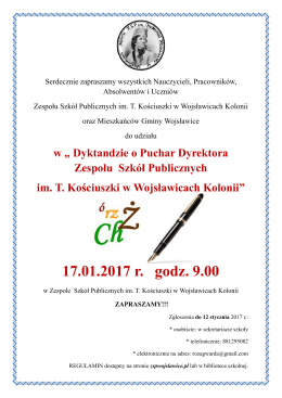17.01.2017 r. godz. 9.00 - Zesp&oacute;ł Szk&oacute;ł Publicznych im. Tadeusza