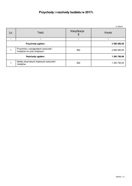 Przychody i rozchody budżetu w 2017r.