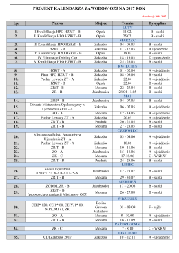 projekt kalendarza zawodów ozj na 2017 rok