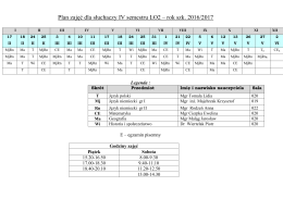 Plan zajęć dla słuchaczy IV semestru LO2 – rok szk. 2016/2017