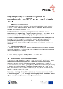 Program promocji ogólnej - Algieria