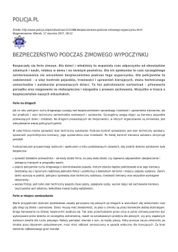 policja.pl bezpieczeństwo podczas zimowego wypoczynku