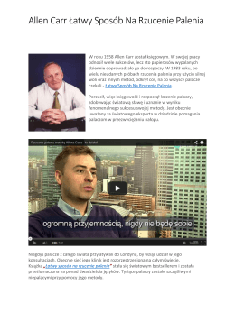 Allen Carr Łatwy Spos&oacute;b Na Rzucenie Palenia