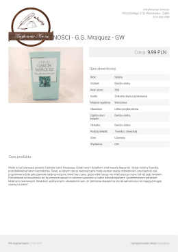 STO LAT SAMOTNOŚCI - G.G. Mraquez