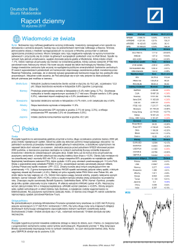 Raport dzienny - Biuro Maklerskie Deutsche Bank Polska