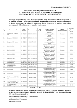 Ogłoszenie z dnia 09.01.2017 r. INFORMACJA O