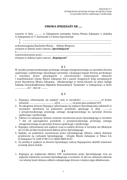 Załacznik nr 1 - UMOWA SPRZEDAŻY - wzór