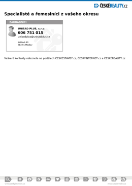 Specialist&eacute; a řemesln&iacute;ci z va&scaron;eho okresu