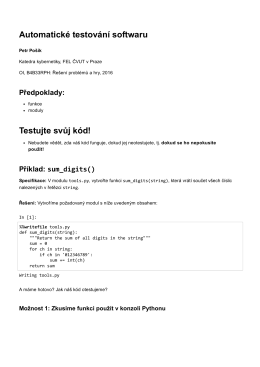 Automatick&eacute; testov&aacute;n&iacute; softwaru Testujte svůj k&oacute;d!