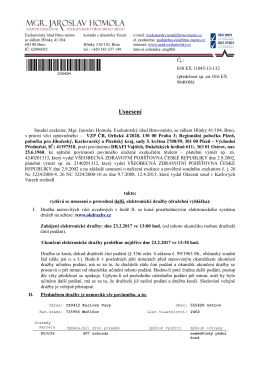 Dražebn&iacute; vyhl&aacute;&scaron;ka o proveden&iacute; dal&scaron;&iacute; elektronick&eacute; dražby