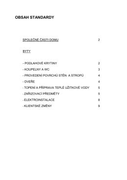 OBSAH STANDARDY