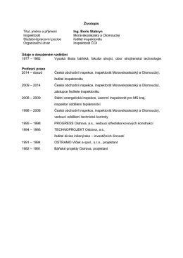 ředitel inspektor&aacute;tu - Česk&aacute; obchodn&iacute; inspekce