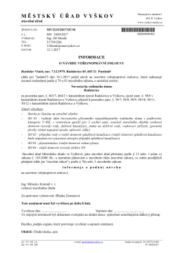 Informace o návrhu veřejnoprávní smlouvy