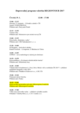 Doprovodný program Regiontour 2017