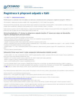 Registrace k přepravě odpadů v Itálii