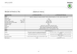 Technick&eacute; &uacute;daje &Scaron;koda Octavia G-Tec 2017
