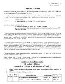 Dražební vyhláška oznámení dražebního roku (dražební vyhláška) k