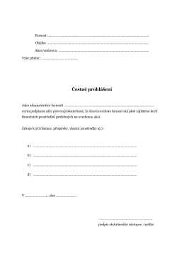 Čestn&eacute; prohl&aacute;&scaron;en&iacute; o finančn&iacute;m kryt&iacute; akce